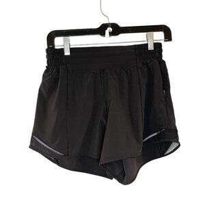 Lululemon Hotty Hot High-Rise Lined Short 4" Black Size 2 *FLAW - CUT LINER*